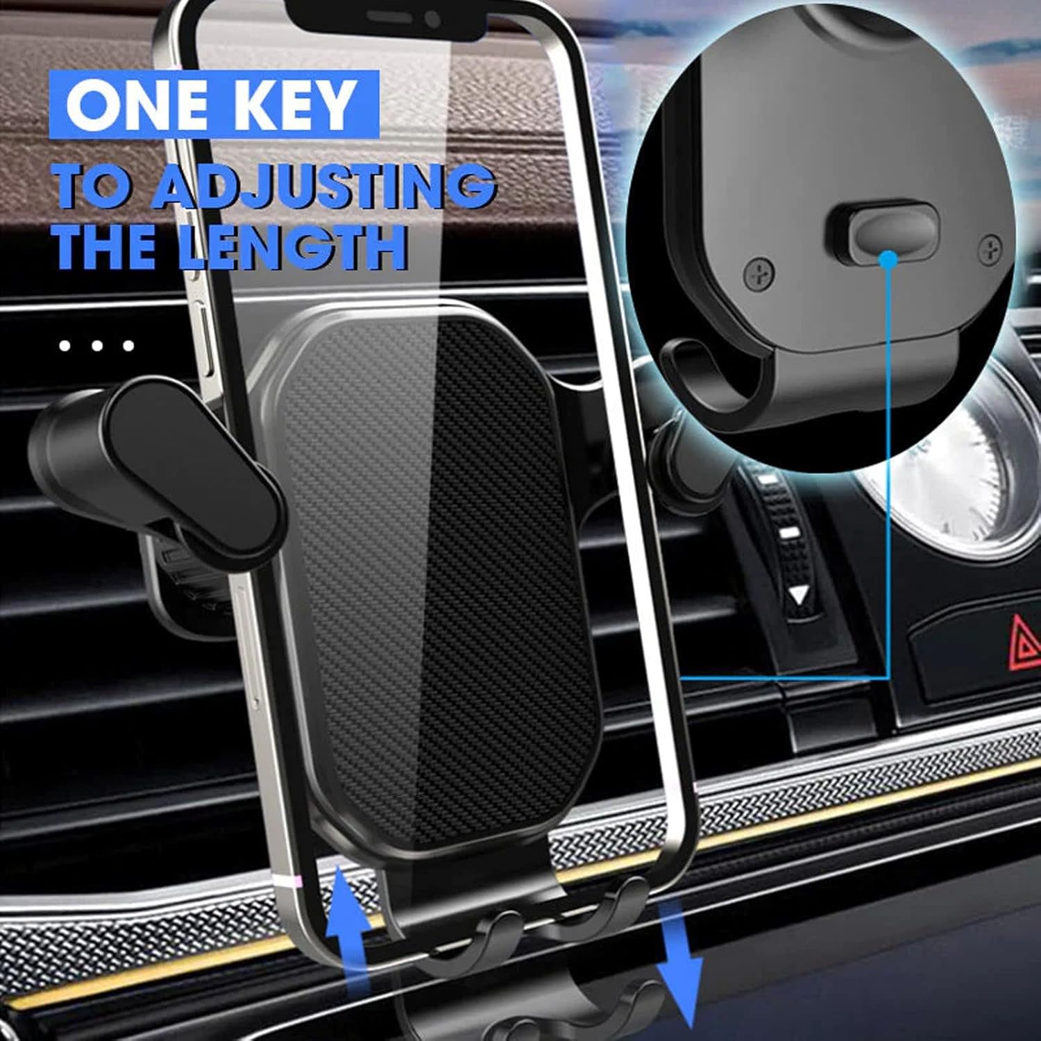 NEXORA Car Phone Holder Mount for Transversal/Vertical Vent, [Upgraded Never Fall Metal Clip] Handsfree Cell Phone Holder for Car, Compatible With All Phones