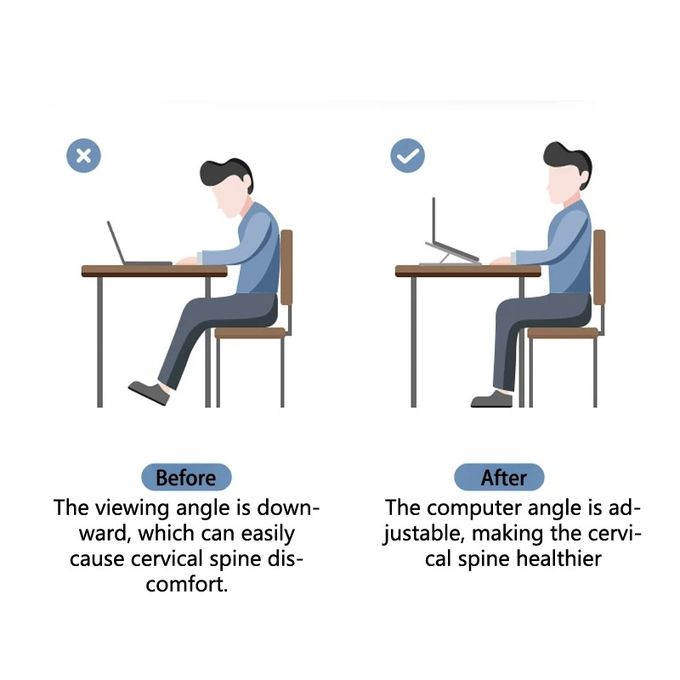 Adjustable Laptop Stand with Cooling Fan USB Power - Foldable Portable Laptop Riser for MacBook Pro/Air, Dell, HP| Ergonomic Height Adjustable Stand with Ventilated Cooling | Anti-Slip & Space-Saving Design | Efficient Heat Dissipation