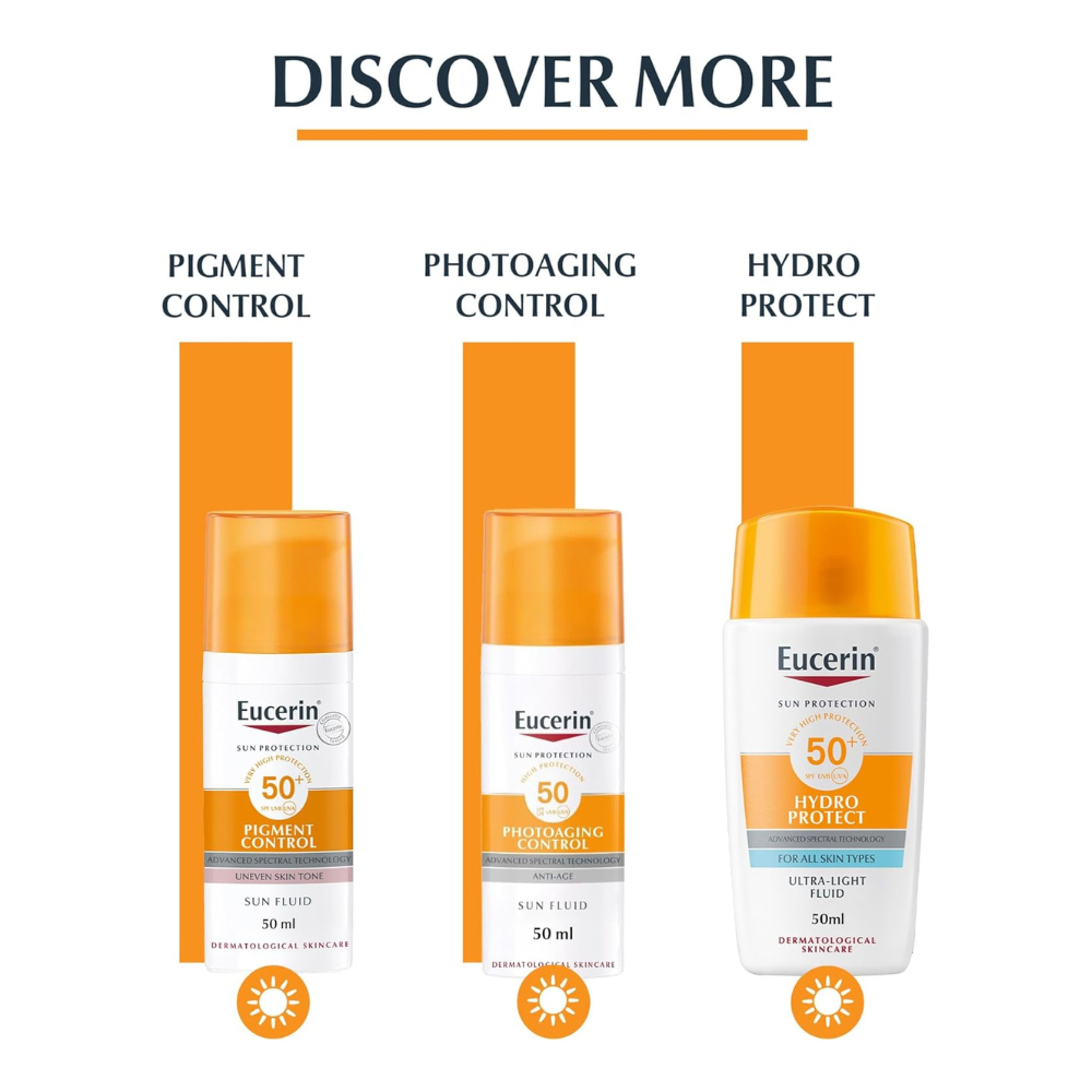 Eucerin Face Sunscreen Oil Control Gel-Cream Dry Touch, High UVA/UVB Protection, SPF 50+, Light Texture Sun Protection, Suitable Under Make-Up, For Blemish-Prone Skin, 50ml
