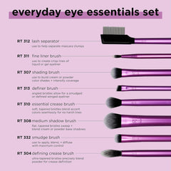 Real Techniques Everyday Eye Essentials Eyeshadow Brush Set, No Colour, 8 Count