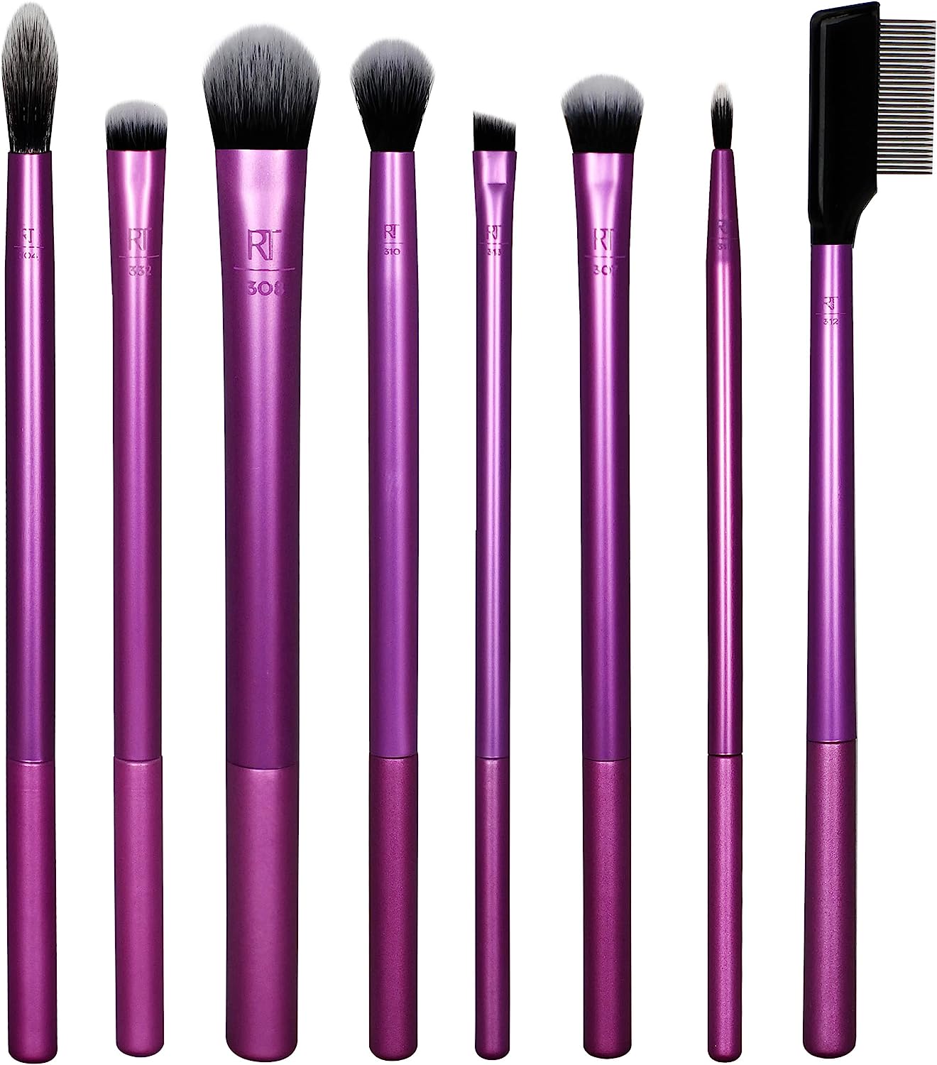 Real Techniques Everyday Eye Essentials Eyeshadow Brush Set, No Colour, 8 Count
