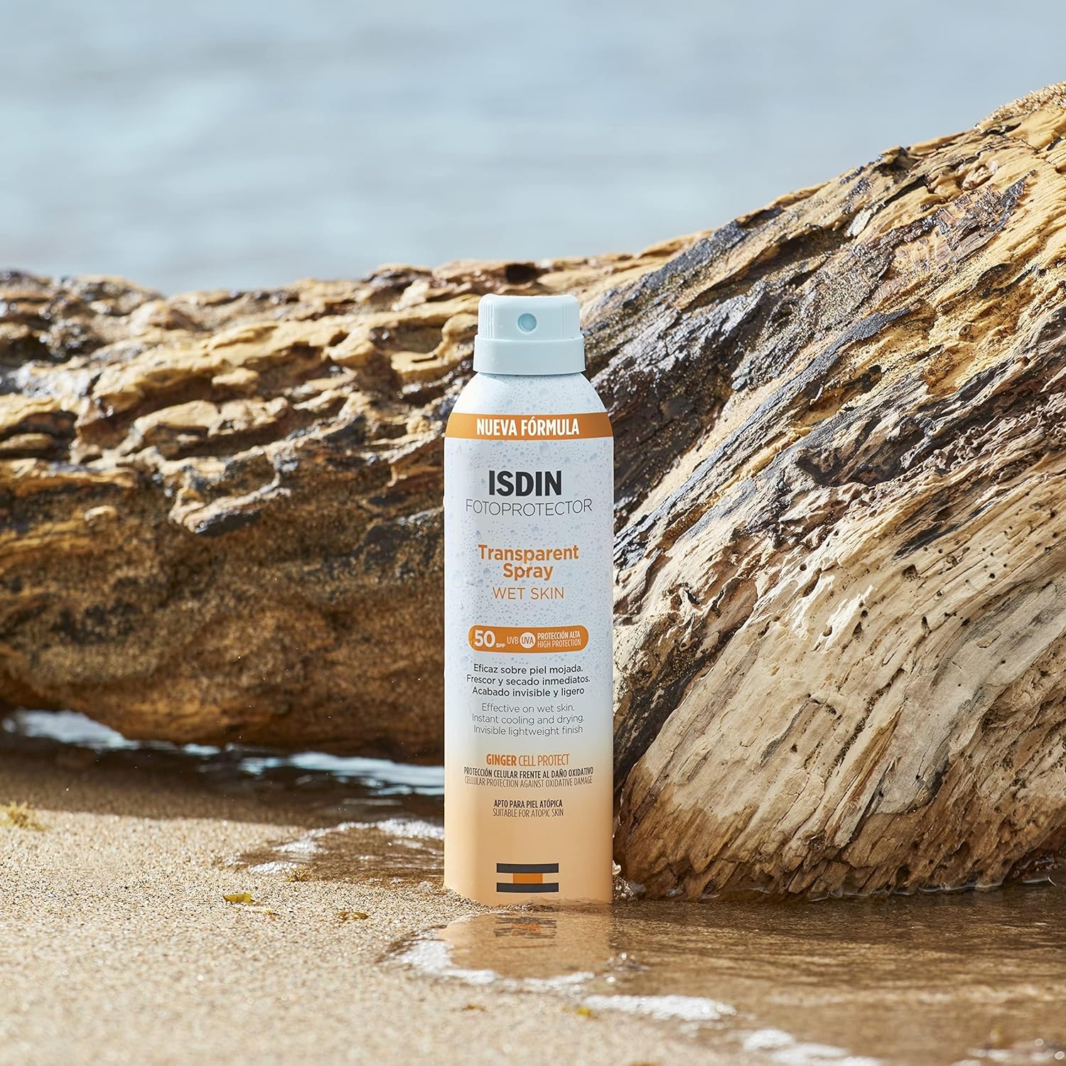 Isdin Fotoprotector Transparent Spray Spf 50 (250Ml) | Wet Skin Sunscreen | Effective On Wet Skin | Instant Cooling And Drying Spray