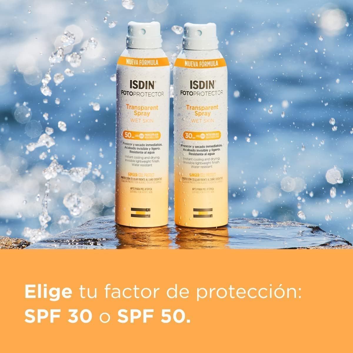Isdin Fotoprotector Transparent Spray Spf 50 (250Ml) | Wet Skin Sunscreen | Effective On Wet Skin | Instant Cooling And Drying Spray