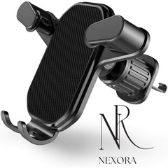 NEXORA Car Phone Holder Mount for Transversal/Vertical Vent, [Upgraded Never Fall Metal Clip] Handsfree Cell Phone Holder for Car, Compatible With All Phones
