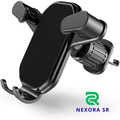 NEXORA SR Car Phone Holder Mount for Transversal/Vertical Vent, [Upgraded Never Fall Metal Clip] Handsfree Cell Phone Holder for Car, Compatible With All Phones