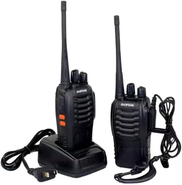 Smart Home Walkie Talkie 5Km Long Range Two-Way Portable CB Radio BF-888S Portable Two-Way Radio with 16 Channel Walkie Talkie (Black, 4 Pieces)
