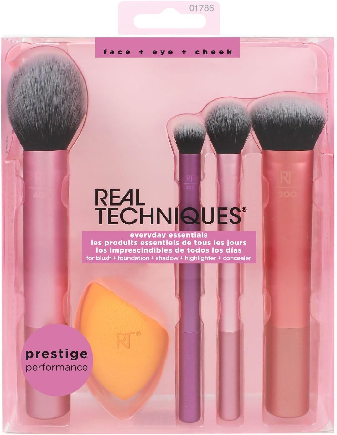REAL TECHNIQUES The Everyday Essentials set from gives you 5 essential tools to master any look tapered, soft and fluffy bristles. Blend powder blush evenly for a smooth, natural look